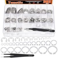 Tanstic Sicherheitskit 302 Teile, C-Clips und E-Clips für Haushalt, hochwertige Edelstahlherkunft, vielseitig anwendbar